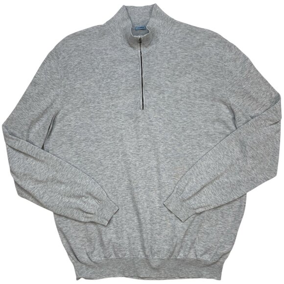 Malo Mens 1/2 Zip Pullover Sweater 56 US/46 XXXL Gray Cotton DEFECT - Picture 13 of 13
